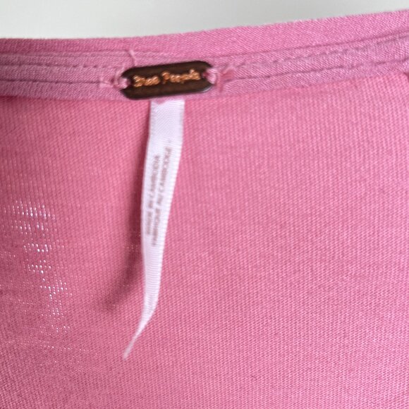 FREE PEOPLE Blush Pink Kathy Boho Long Sleeve Blouse. Size L - Picture 10 of 11